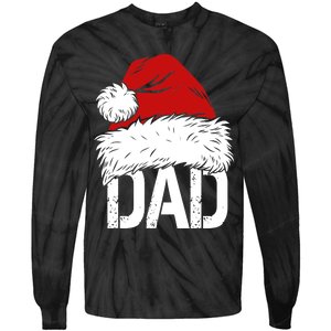 Christmas Santa Hat Dad Tie-Dye Long Sleeve Shirt