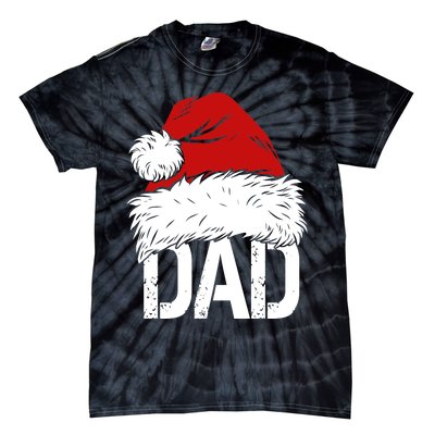 Christmas Santa Hat Dad Tie-Dye T-Shirt