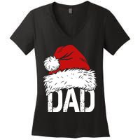 Christmas Santa Hat Dad Women's V-Neck T-Shirt