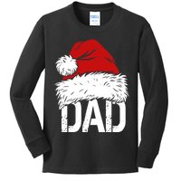 Christmas Santa Hat Dad Kids Long Sleeve Shirt