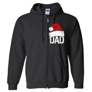 Christmas Santa Hat Dad Full Zip Hoodie