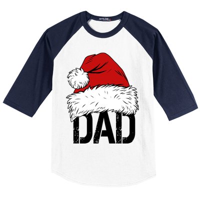 Christmas Santa Hat Dad Baseball Sleeve Shirt