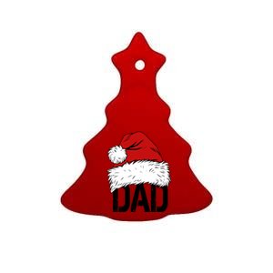 Christmas Santa Hat Dad Ceramic Tree Ornament