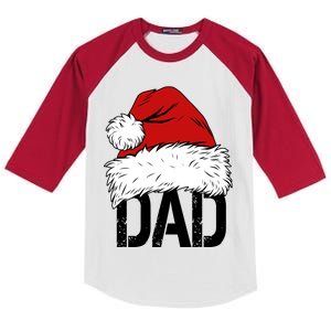 Christmas Santa Hat Dad Kids Colorblock Raglan Jersey