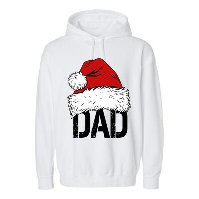 Christmas Santa Hat Dad Garment-Dyed Fleece Hoodie