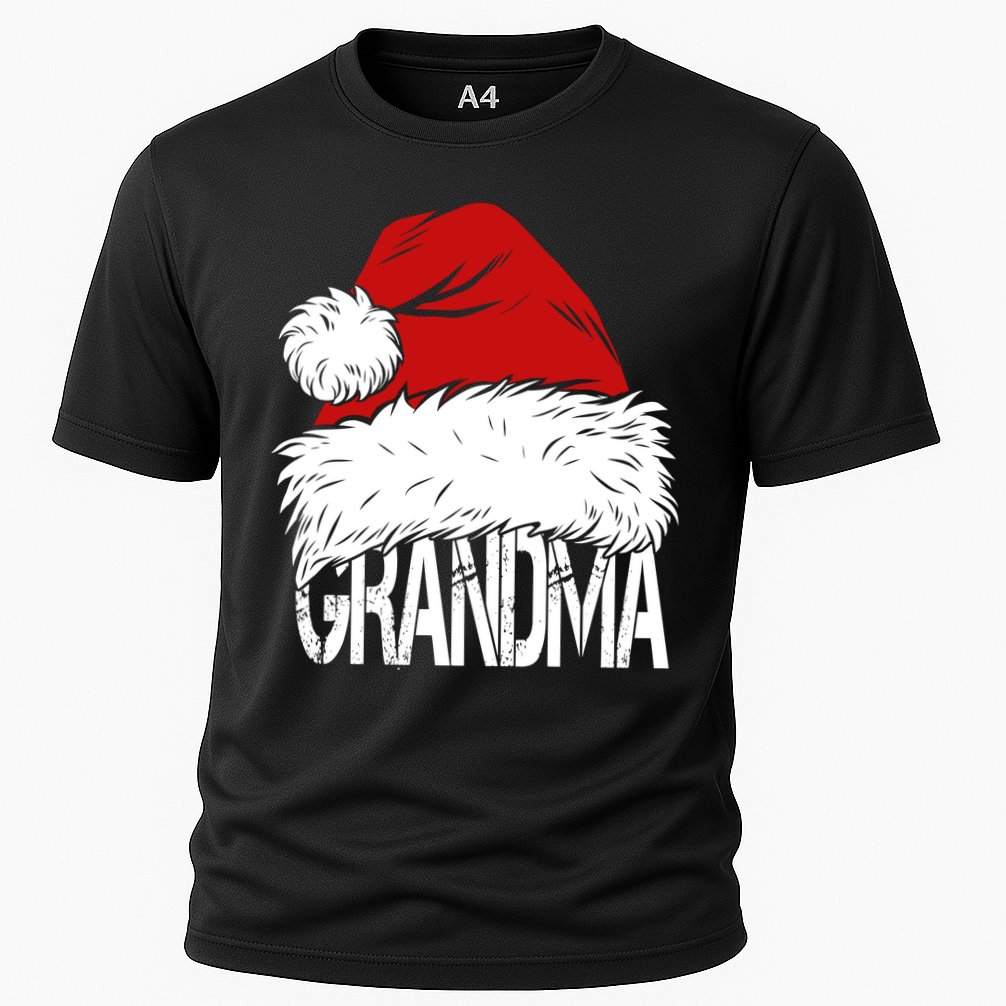 Christmas Santa Hat Grandma Cooling Performance Crew T-Shirt