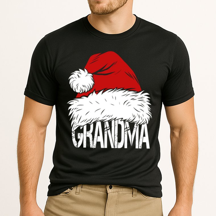 Christmas Santa Hat Grandma Cooling Performance Crew T-Shirt