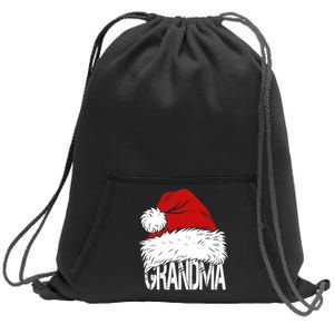 Christmas Santa Hat Grandma Sweatshirt Cinch Pack Bag