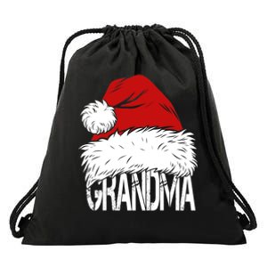 Christmas Santa Hat Grandma Drawstring Bag