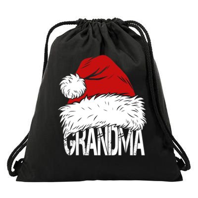 Christmas Santa Hat Grandma Drawstring Bag