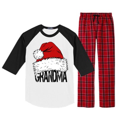 Christmas Santa Hat Grandma Raglan Sleeve Pajama Set