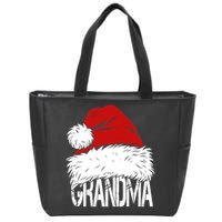 Christmas Santa Hat Grandma Zip Tote Bag