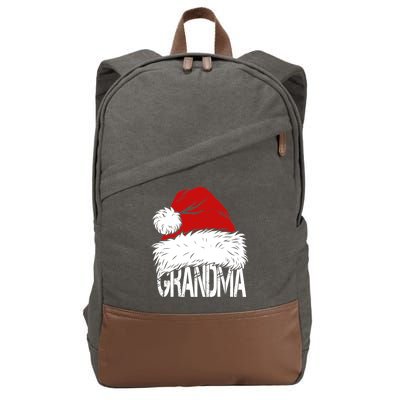 Christmas Santa Hat Grandma Cotton Canvas Backpack