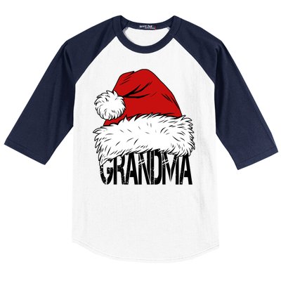 Christmas Santa Hat Grandma Baseball Sleeve Shirt