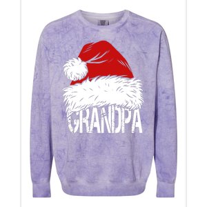 Christmas Santa Hat Grandpa Colorblast Crewneck Sweatshirt