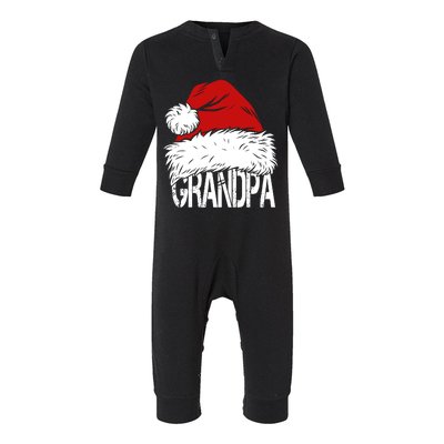 Christmas Santa Hat Grandpa Infant Fleece One Piece