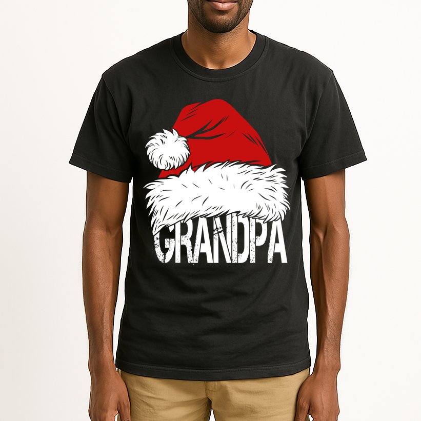 Christmas Santa Hat Grandpa Tall T-Shirt