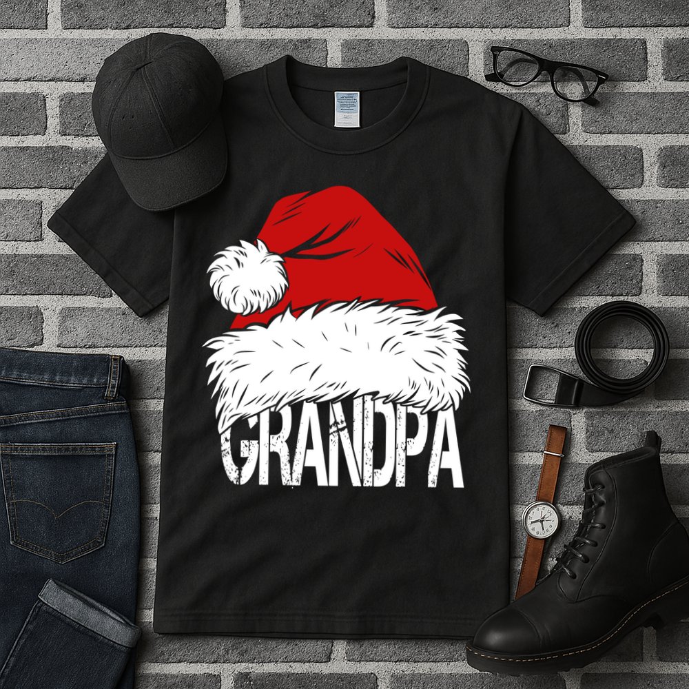 Christmas Santa Hat Grandpa Tall T-Shirt