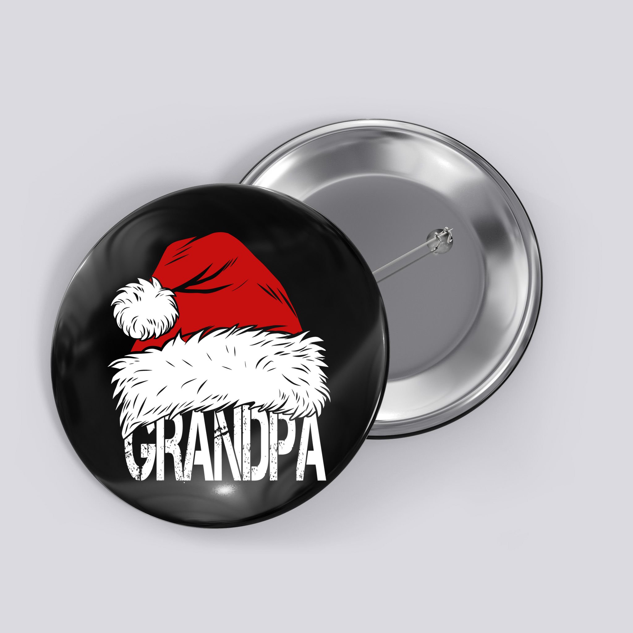 Christmas Santa Hat Grandpa Button