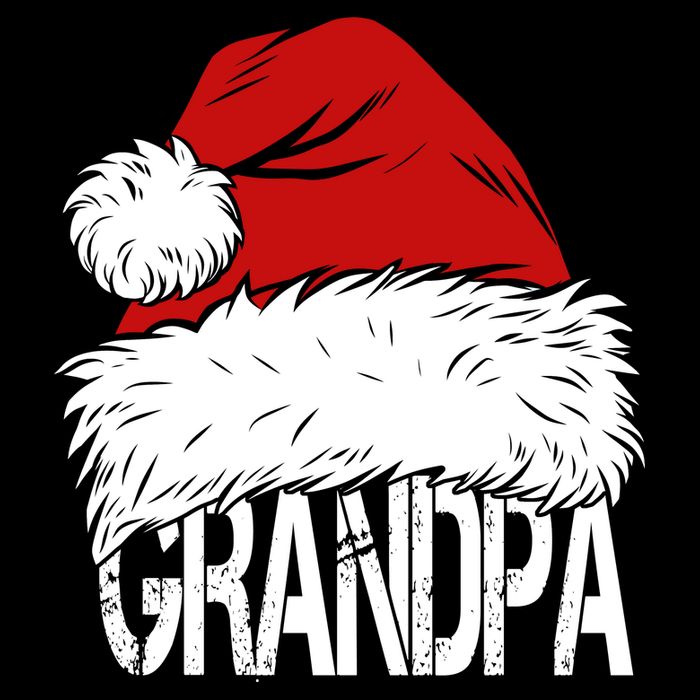 Christmas Santa Hat Grandpa Button