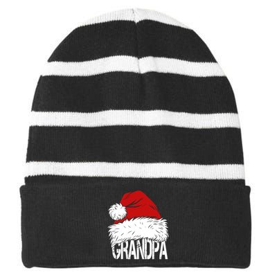 Christmas Santa Hat Grandpa Striped Beanie with Solid Band