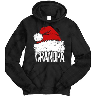 Christmas Santa Hat Grandpa Tie Dye Hoodie