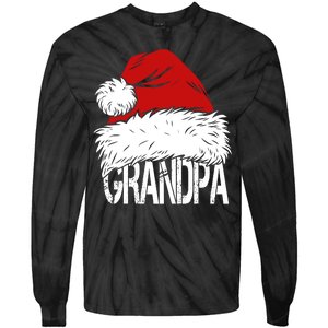 Christmas Santa Hat Grandpa Tie-Dye Long Sleeve Shirt