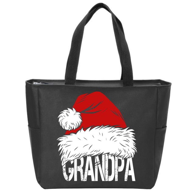 Christmas Santa Hat Grandpa Zip Tote Bag