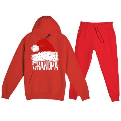 Christmas Santa Hat Grandpa Premium Hooded Sweatsuit Set