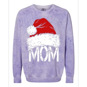 Christmas Santa Hat Mom Colorblast Crewneck Sweatshirt