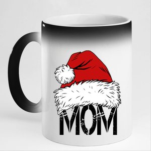 Christmas Santa Hat Mom 11oz Black Color Changing Mug