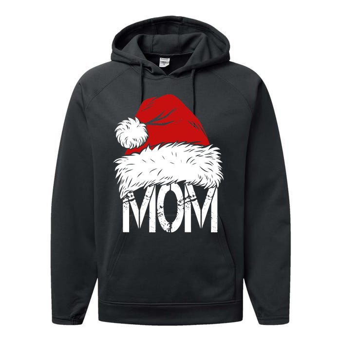 Christmas Santa Hat Mom Performance Fleece Hoodie