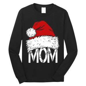 Christmas Santa Hat Mom Long Sleeve Shirt