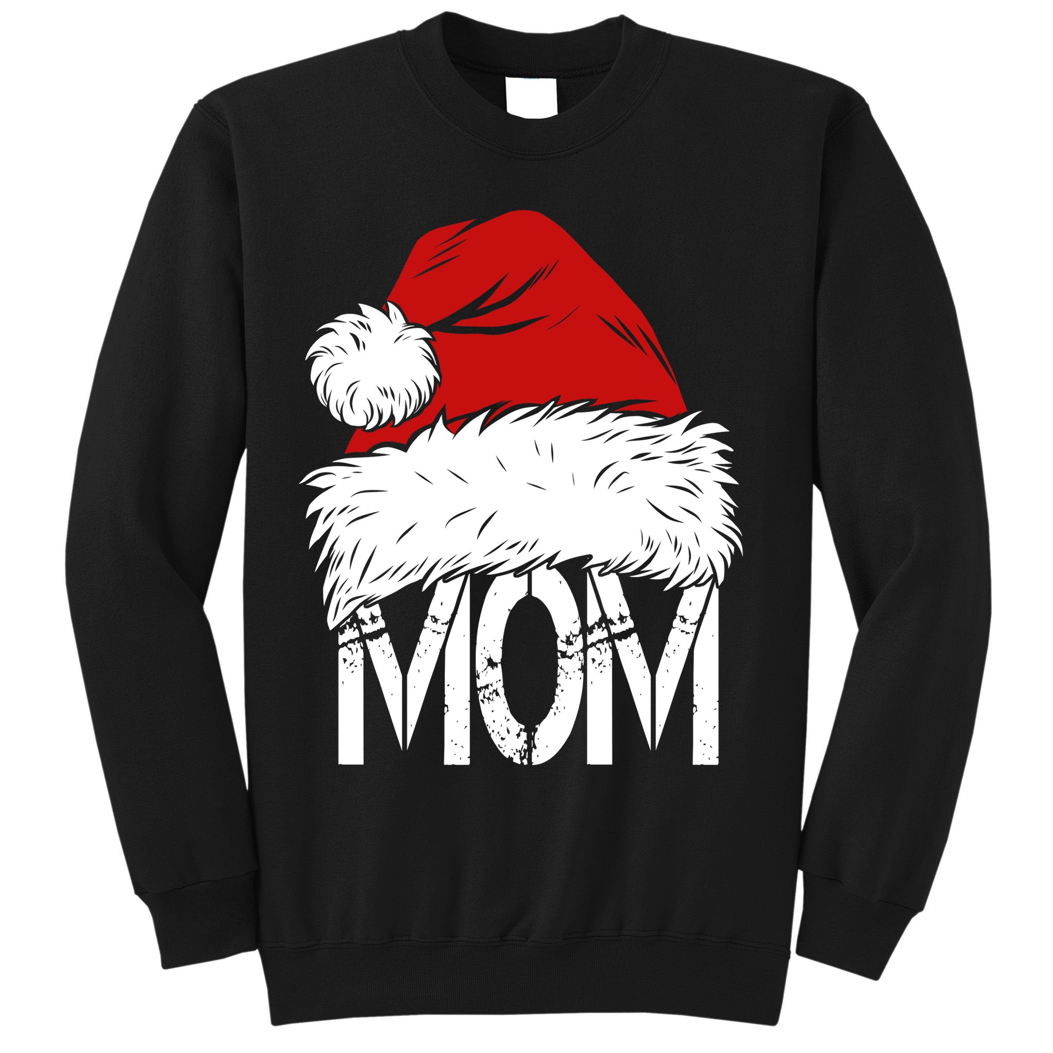 Christmas Santa Hat Mom Sweatshirt