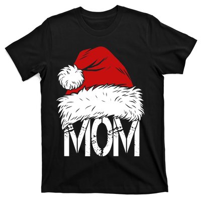 Christmas Santa Hat Mom T-Shirt