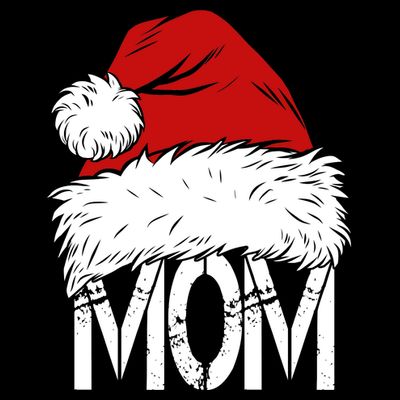 Christmas Santa Hat Mom T-Shirt