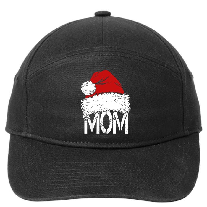 Christmas Santa Hat Mom 7-Panel Snapback Hat