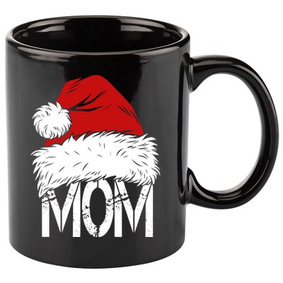 Christmas Santa Hat Mom 11oz C Handle Ceramic Mug