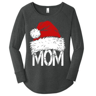 Christmas Santa Hat Mom Women's Perfect Tri Tunic Long Sleeve Shirt