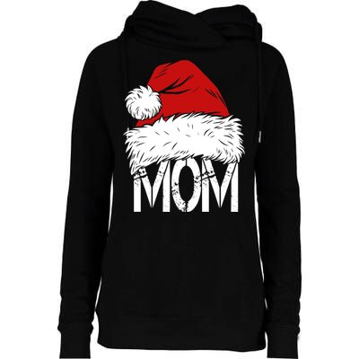 Christmas Santa Hat Mom Womens Funnel Neck Pullover Hood