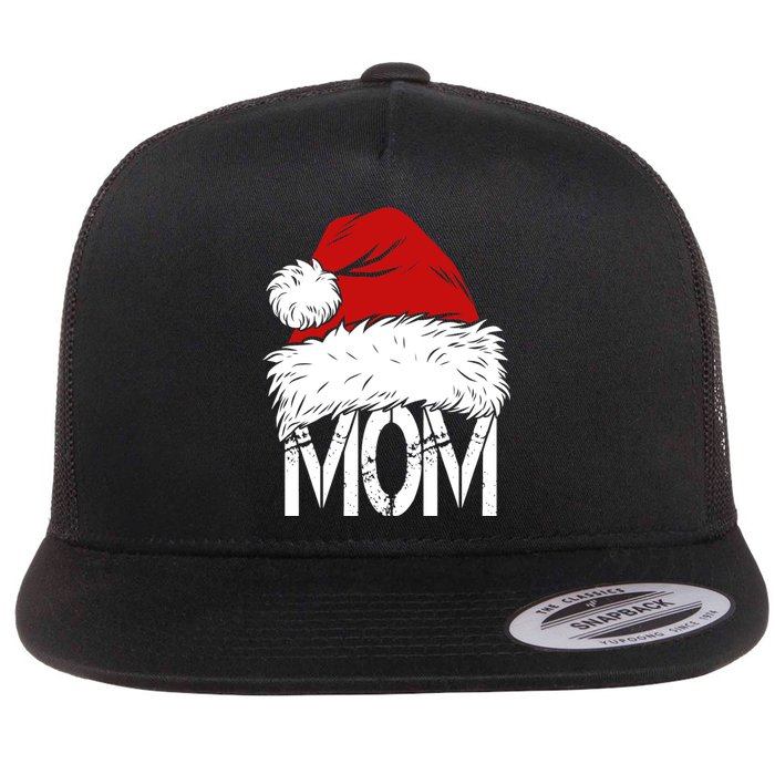 Christmas Santa Hat Mom Flat Bill Trucker Hat