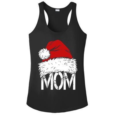 Christmas Santa Hat Mom Ladies PosiCharge Competitor Racerback Tank