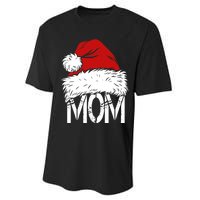 Christmas Santa Hat Mom Performance Sprint T-Shirt