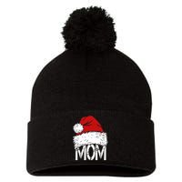 Christmas Santa Hat Mom Pom Pom 12in Knit Beanie