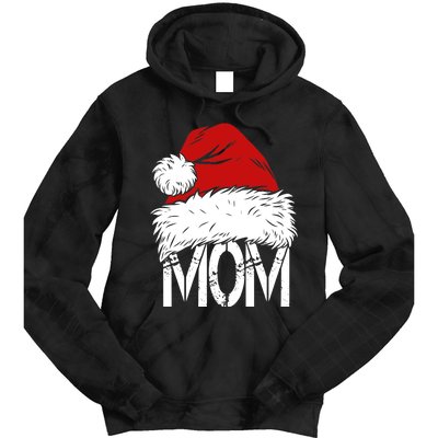 Christmas Santa Hat Mom Tie Dye Hoodie