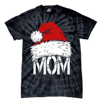 Christmas Santa Hat Mom Tie-Dye T-Shirt