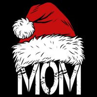 Christmas Santa Hat Mom Tie-Dye T-Shirt