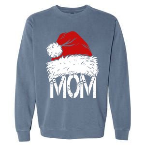 Christmas Santa Hat Mom Garment-Dyed Sweatshirt