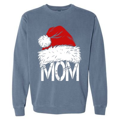 Christmas Santa Hat Mom Garment-Dyed Sweatshirt