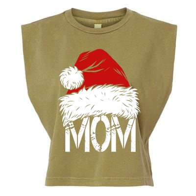 Christmas Santa Hat Mom Garment-Dyed Women's Muscle Tee